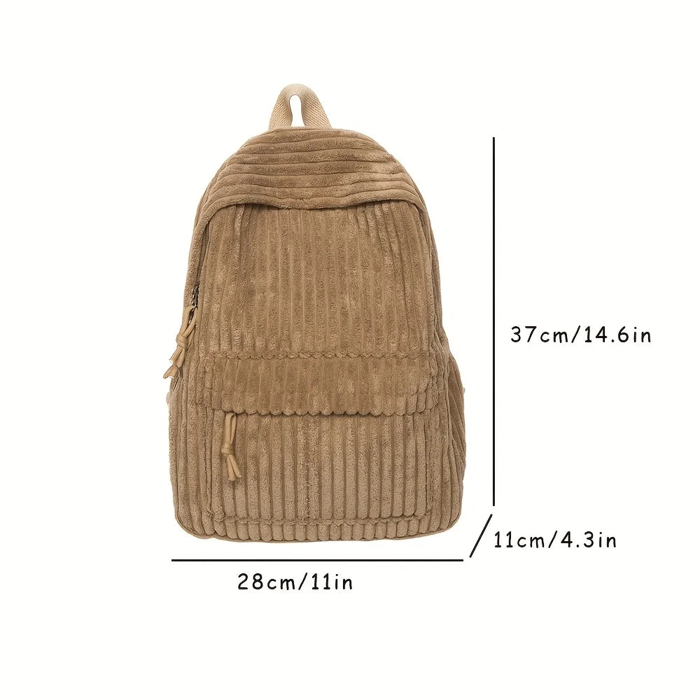 Versatile corduroy backpack