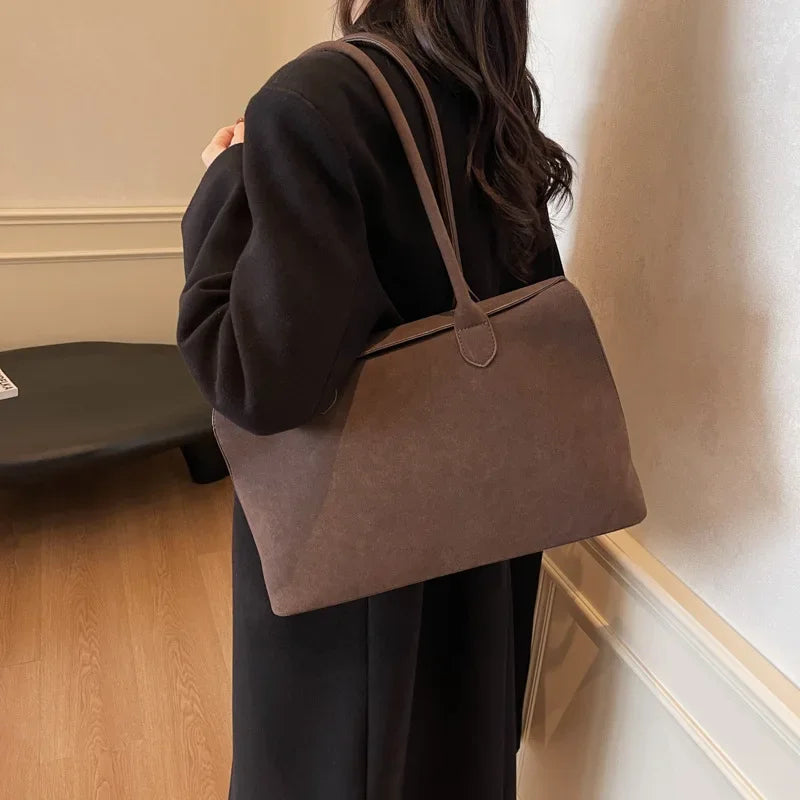 Retro Suede Large Capacity Women's Shoulder Bag