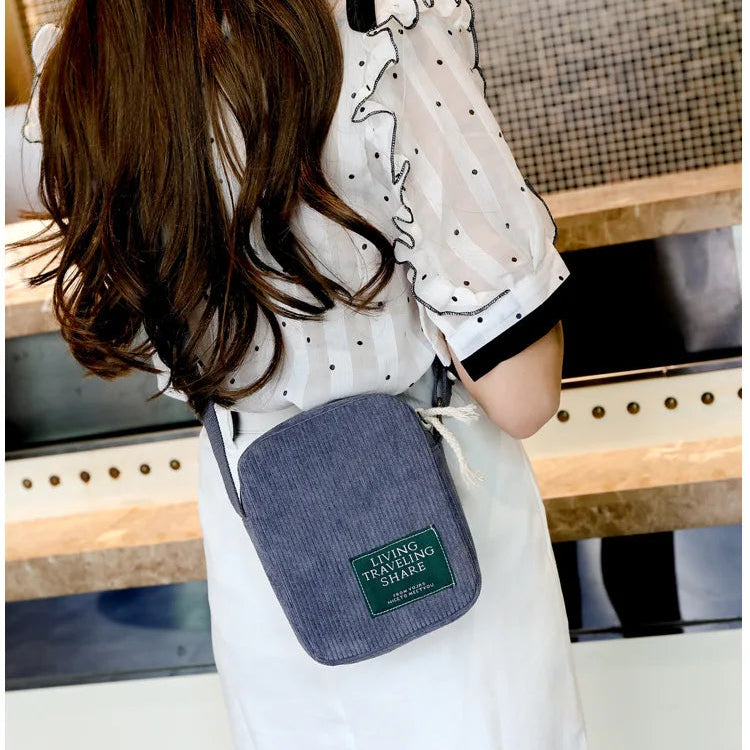 Classic corduroy crossbody bag