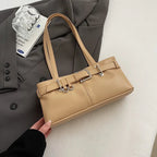Soft-touch leather shoulder bag