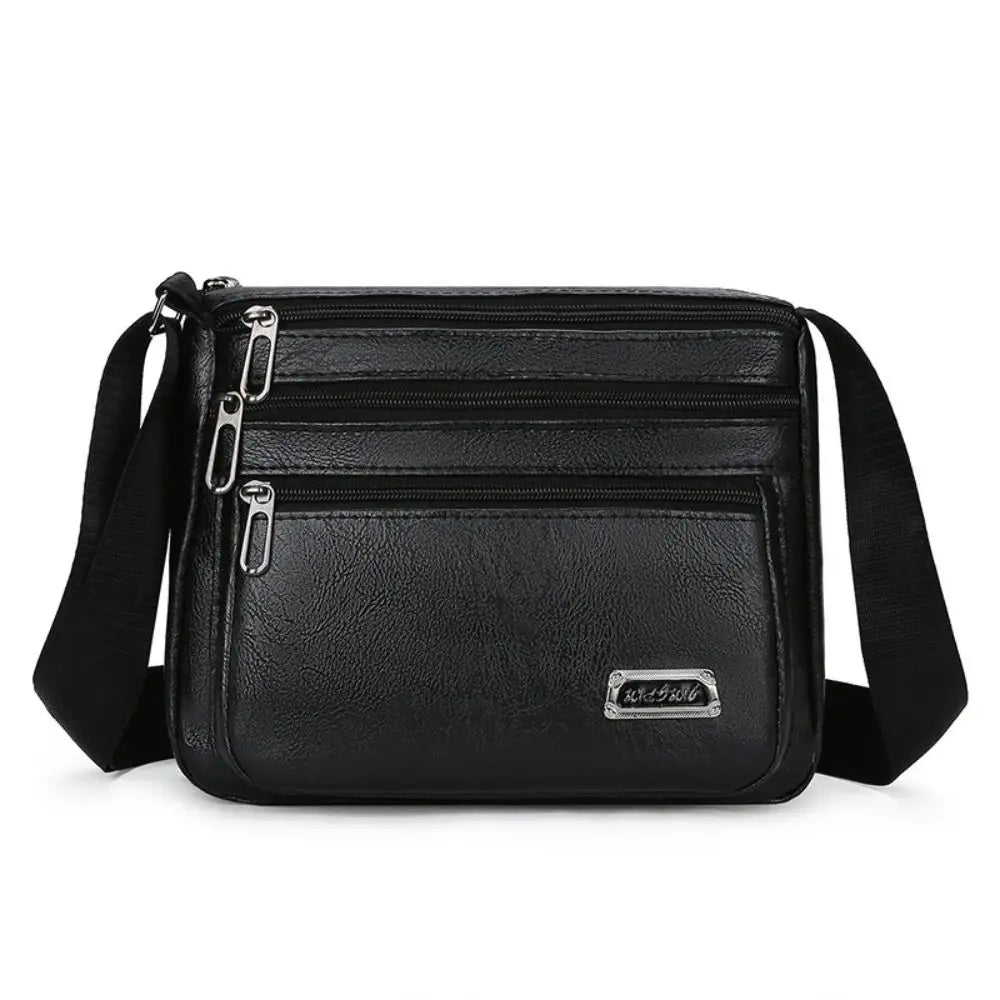 Men soft leather crossbody bag