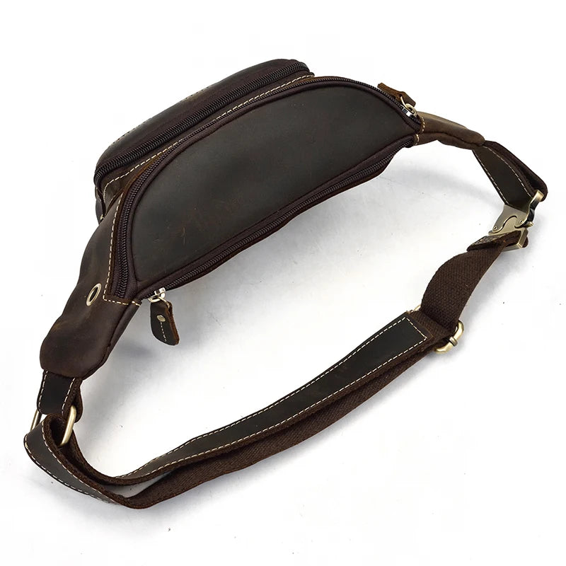 Classic leather bum bag for men