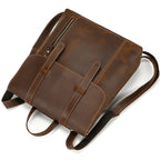 Structured leather rucksack backpack