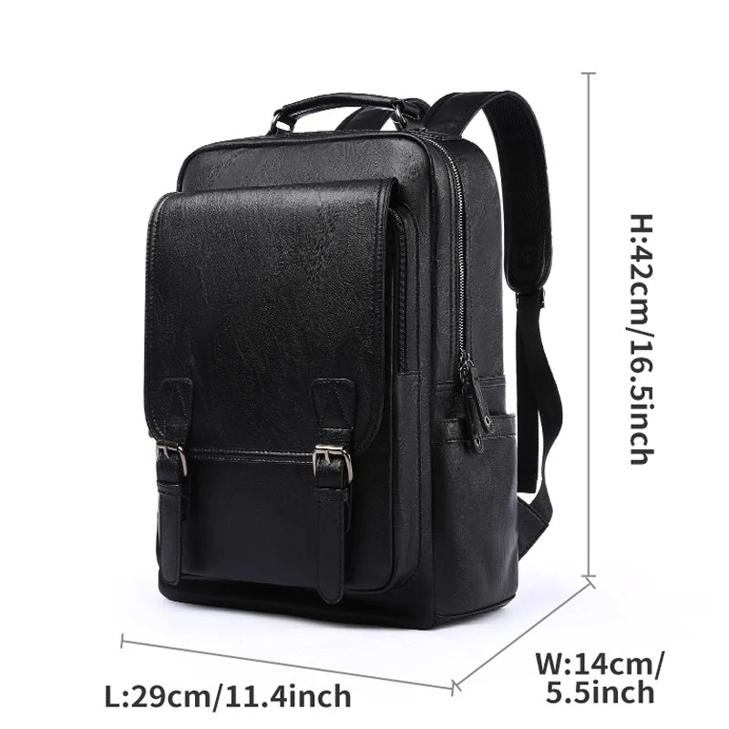 Large leather backpack for men