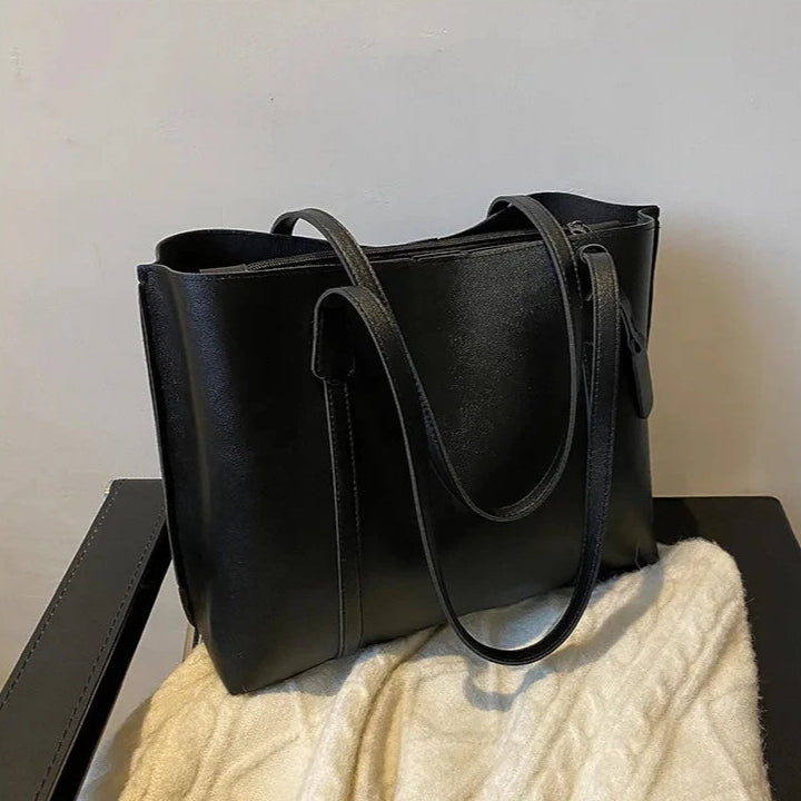 Trendy soft leather tote bag