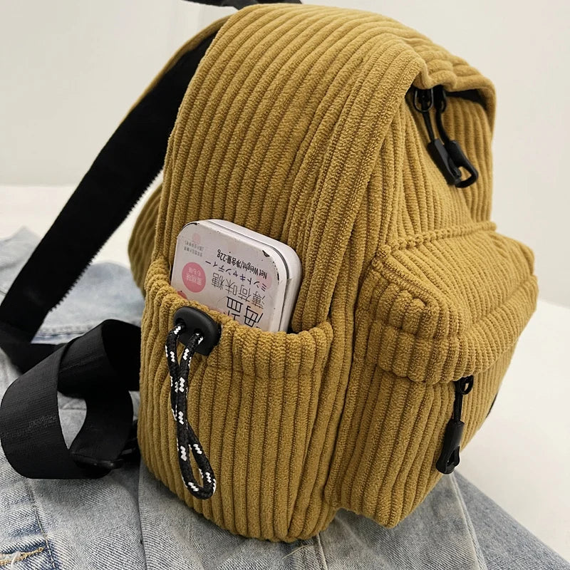 Small corduroy backpack