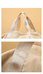 Corduroy sports gym bag with shoe pocket