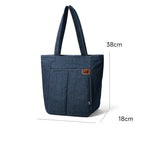Denim tote bag with embroidery