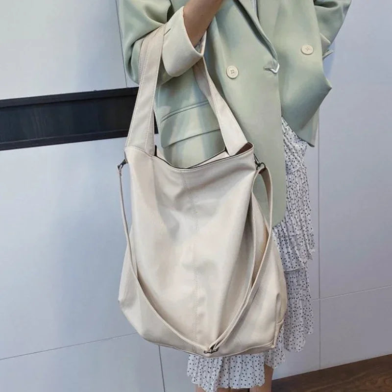 Chic oversized leather tote bag