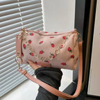 corduroy handbag with strawberry print