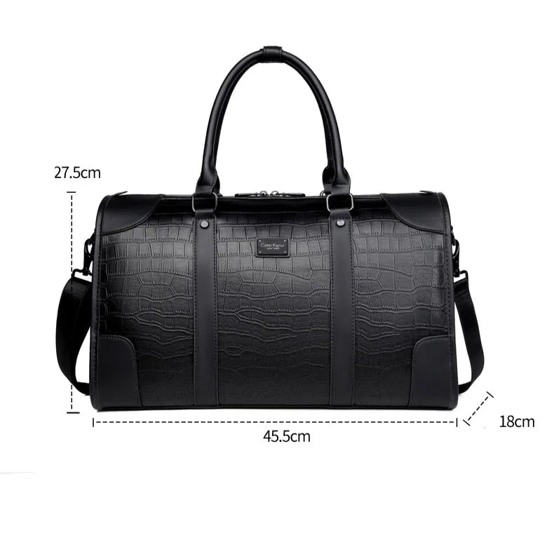 Unisex leather duffle bag