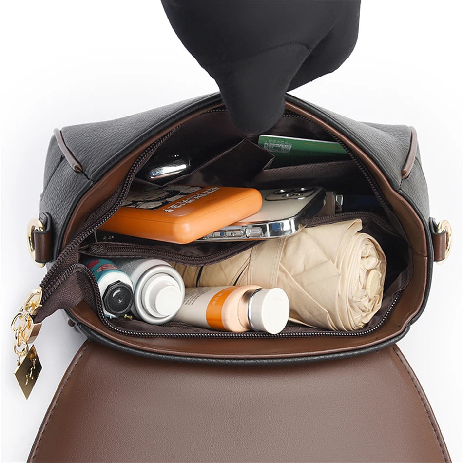 Versatile leather crossbody bag