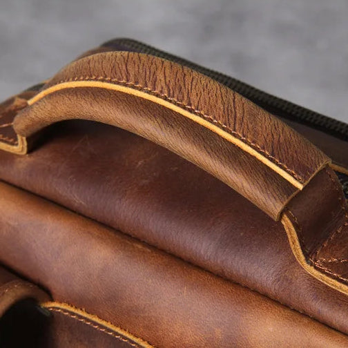 Leather hiking rucksack