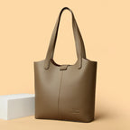 Structured leather tote bag