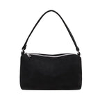 Structured suede shoulder bag