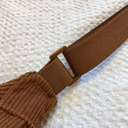 Corduroy handbag with adjustable shoulder strap