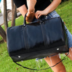 Handcrafted leather overnight duffle bag