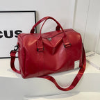 Slim leather duffle bag