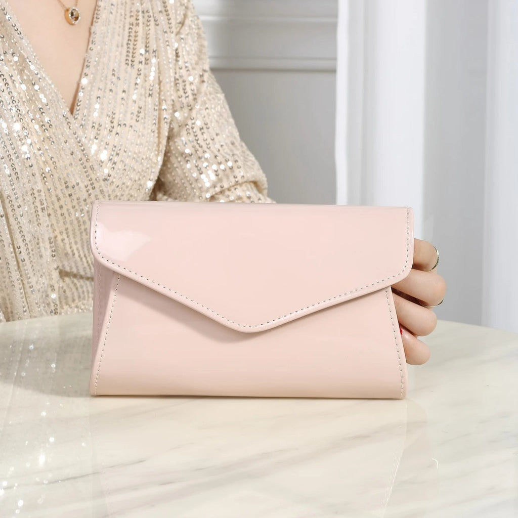 Minimal leather handbag with slim profile