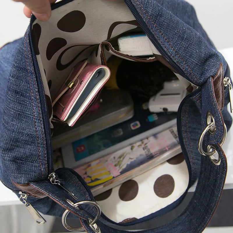 Casual denim slouch bag