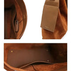 Large suede slouch bag