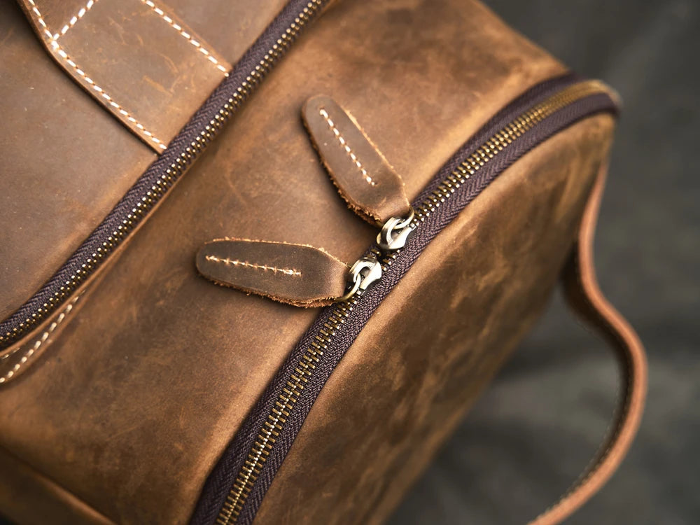 Leather rucksack for men