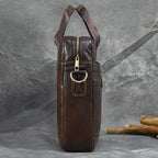 Structured leather laptop case