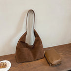 Retro suede slouch bag