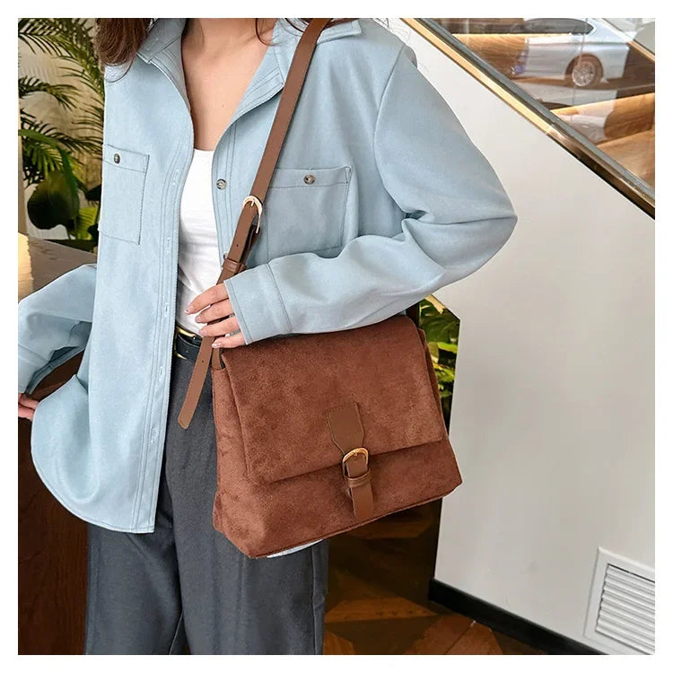 Casual suede sling handbag