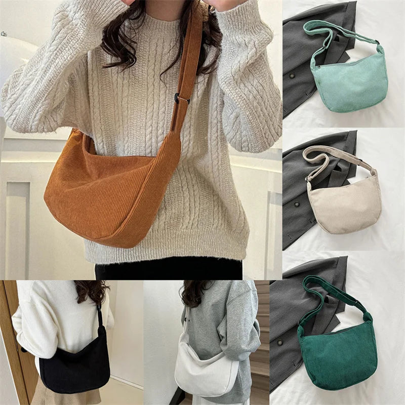 Corduroy handbag for casual wear