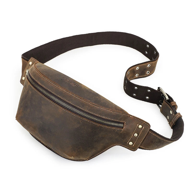 Structured leather waist bag