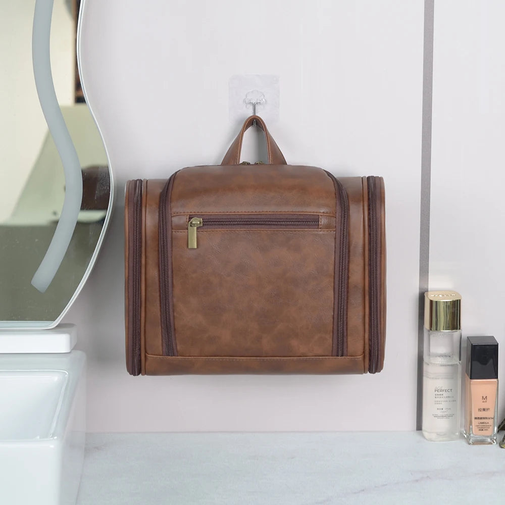 Leather dopp kit for men