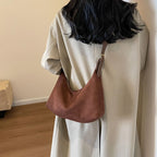 Vintage suede hobo shoulder handbag