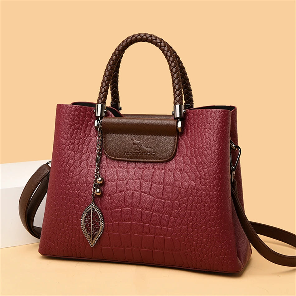 Vintage-inspired leather handbag