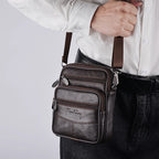 Structured leather crossbody bag