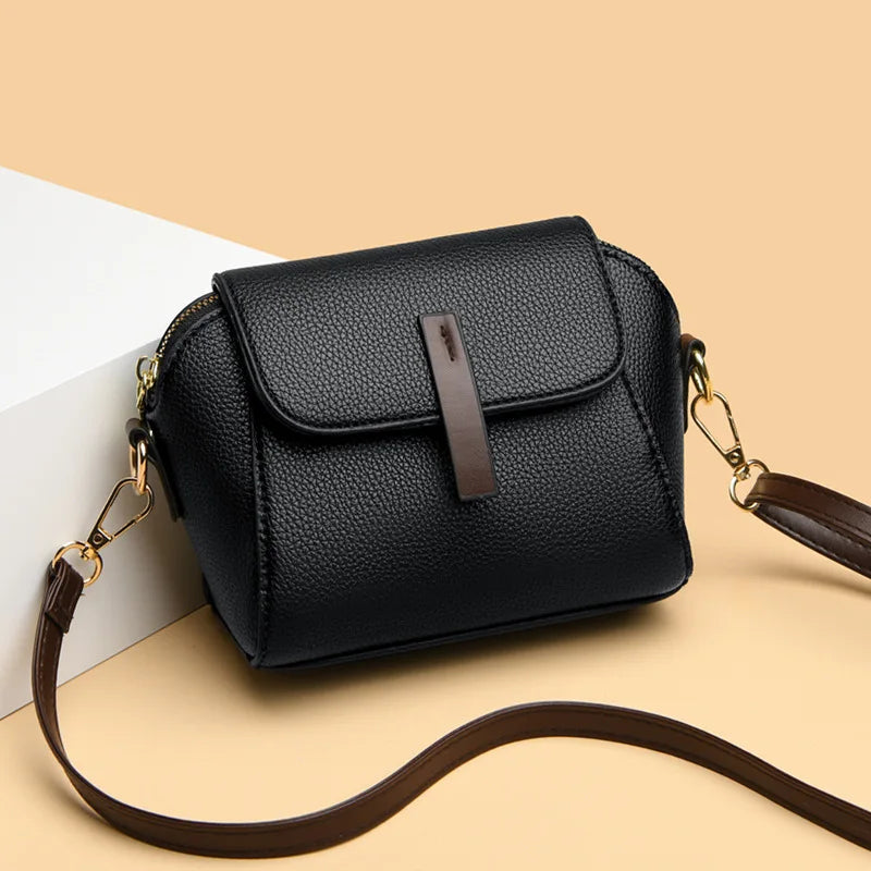 Practical leather crossbody bag