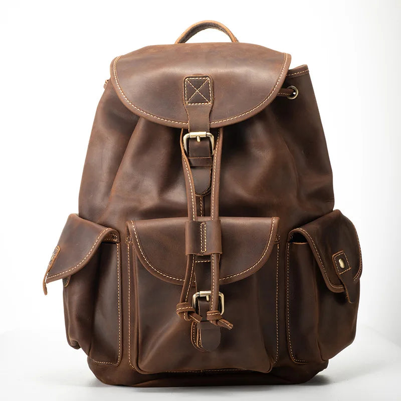 Leather rucksack for work and travel
