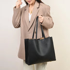 Casual leather tote bag for women