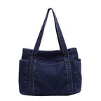 Denim shoulder tote bag