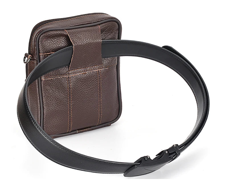 Structured leather crossbody bag