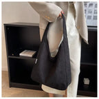 Women’s casual corduroy shoulder tote bag