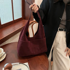 Retro suede slouch bag
