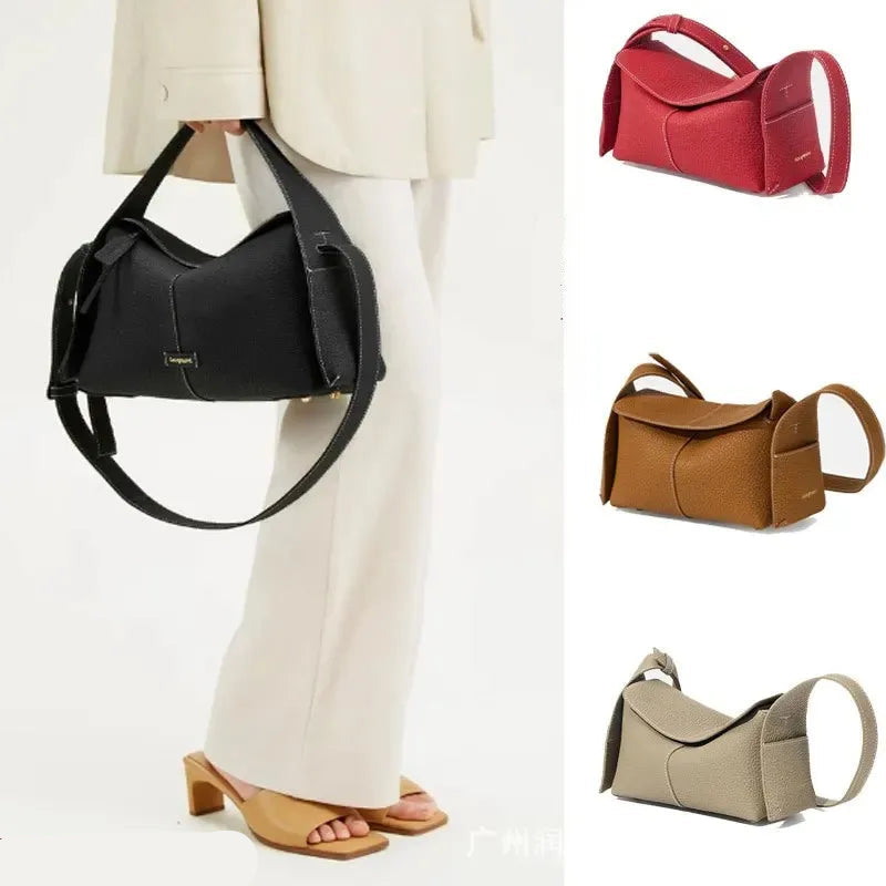 Trendy leather shoulder bag