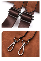 Vintage leather school knapsack
