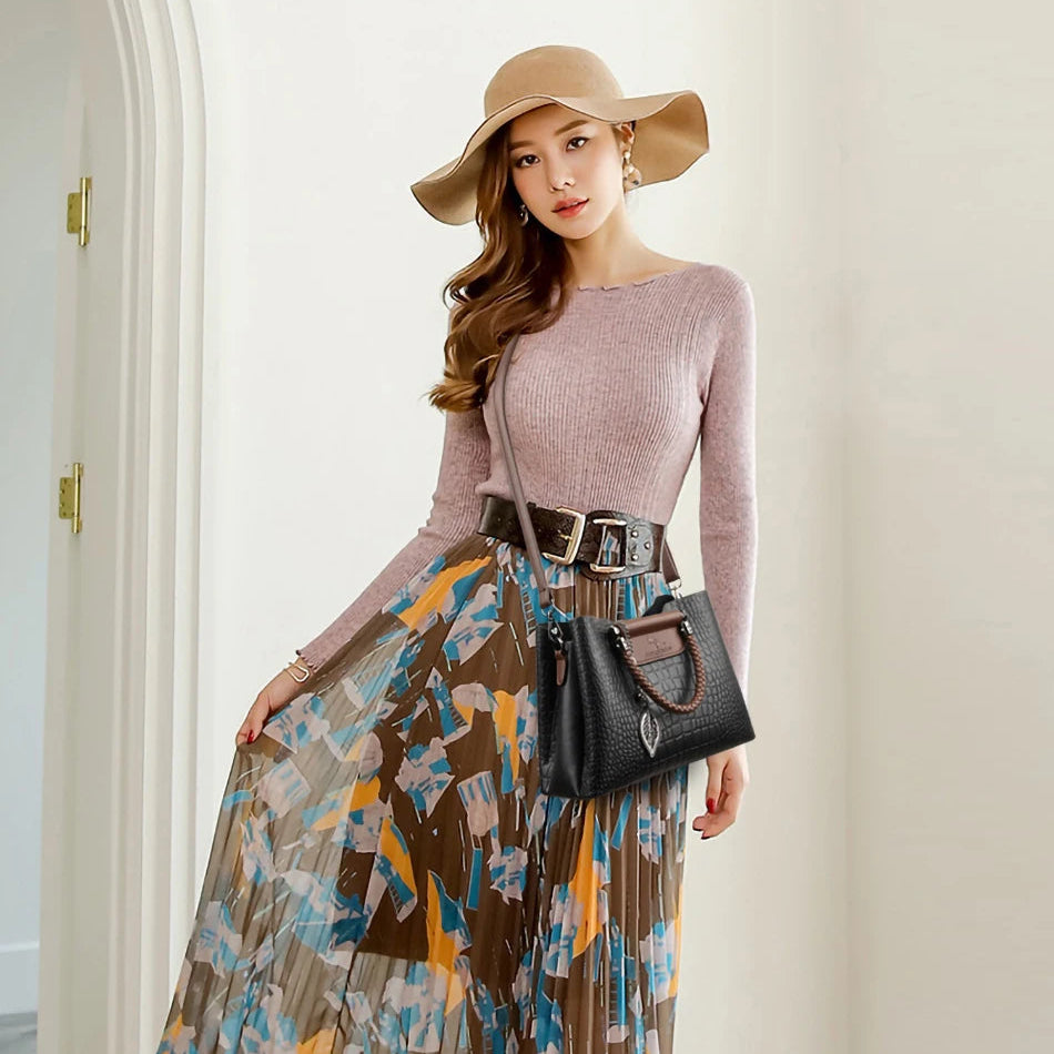 Vintage-inspired leather handbag