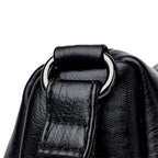 Leather shoulder bag with adjustable strap