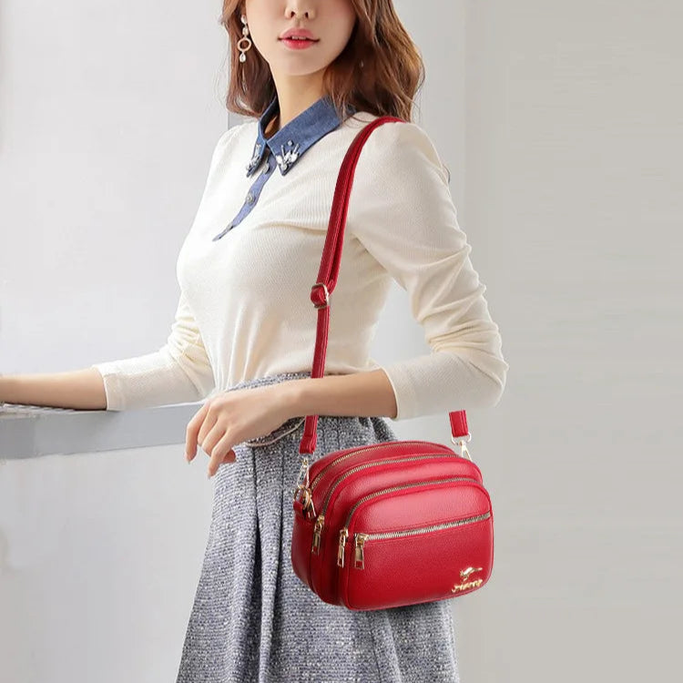 Retro leather shoulder purse