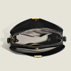 Soft leather handbag with zipper