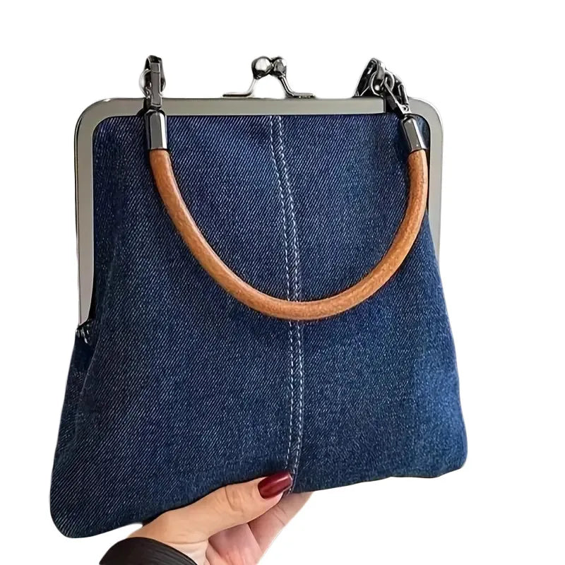 Denim  handbag for women with handles