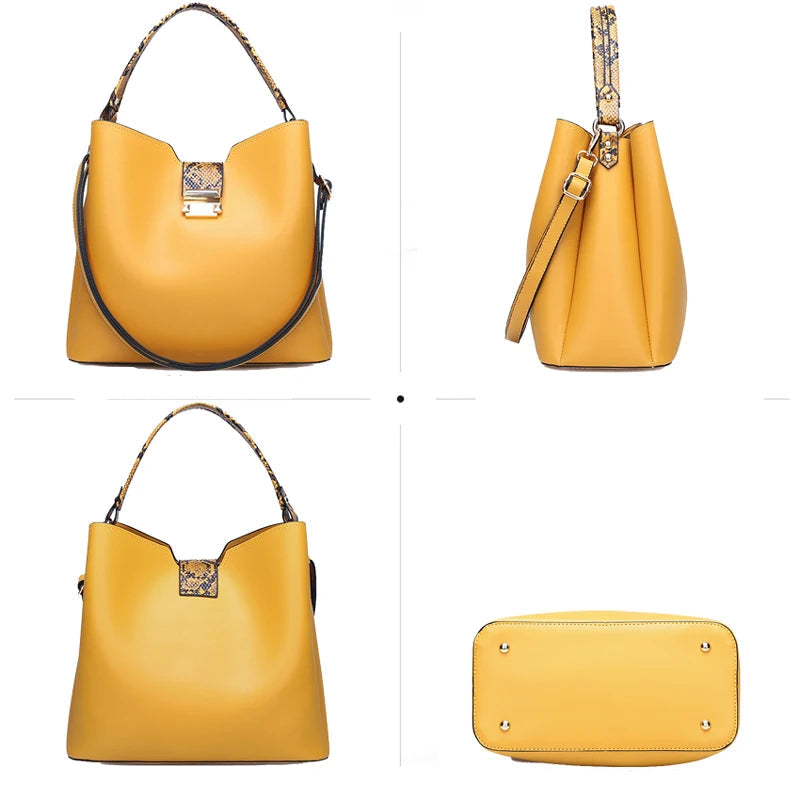 Medium leather tote handbag
